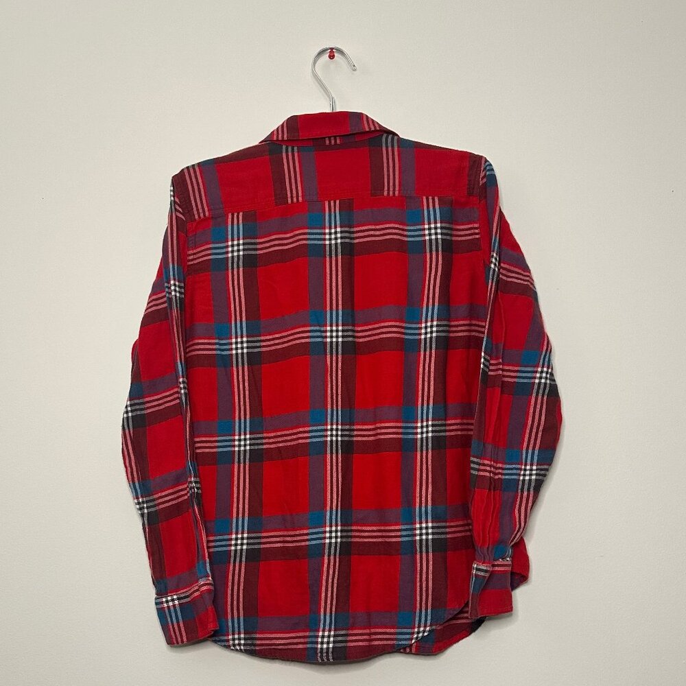 Chaps Denim Plaid Flannel Button Up Shirt Red/Blue/White Size M - Picture 9 of 12